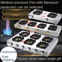 Cuisinière de restaurant chinois à haute efficacité, 4/6/8 brûleurs, brûleur en acier inoxydable, plaques de cuisson au gaz
