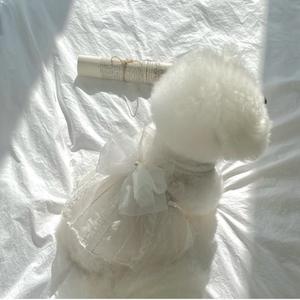 2025 הגעה חדשה שמלת חתונה לבן חיית המחמד שמלת כלה ורוד כלבלב כלב בגדים קטנים כלב - Product Image 2