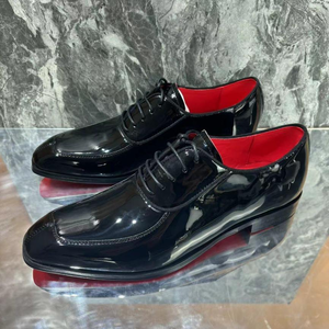 Zapatos de suela plana de alta gama, zapatos de cuero genuino negro de diseñador de alta calidad, zapatos de vestir casuales de negocios para hombre - Product Image 1