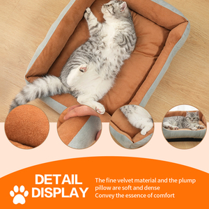 Cama para perro mascota para todas las estaciones, cama de gato cálida de felpa con pata, cómoda para perros pequeños y grandes, diseño de cama para perros, productos para perros - Product Image 2