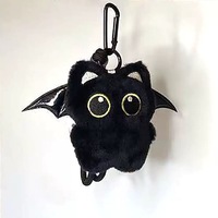 Breloque de sac en forme d'appareil photo, figurine de chat noir en peluche, pendentif pour sac à dos, petit cadeau pour les 5-7 ans