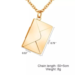 Gravure personnalisée, collier médaillon photo, enveloppe de courrier en or, collier de couple, bijoux de relation sentimentale, <span class=keywords><strong>cadeau</strong></span> du meilleur ami - Product Image 3
