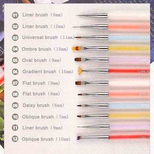 Acrylic Handle Nail Art Paint Pen White Purple <b>Pink</b> Blue Universal Nylon Liner French Tip Brush - Product Image 4
