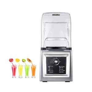 Máquina liquidificadora resistente de 2l, para smoothies, 1500w, triturador de gelo, processador de alimentos, espremedor de frutas, com cobertura à prova de som