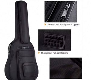 Échantillon Gratuit - Housse de Guitare Acoustique Multi-Poches 42,4 Pouces, 6 Poches, Rembourrage Épais de 0,34 Pouces, Étui de Transport Imperméable pour Guitare - Product Image 4
