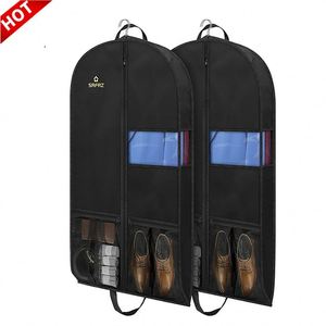 Bolsa de Almacenamiento para Trajes Resistente Personalizada, Negra, de Tela No Tejida, para Colgar Ropa - Product Image 1