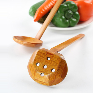 Louche à soupe japonaise en forme de dos de tortue, louche à ramen, louche à soupe en bois à long manche, passoire de restaurant en gros, louche à fondue chinoise - Product Image 3