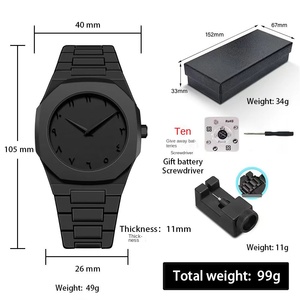 Montres de sport de luxe pour hommes, 40 mm, bracelet 20 mm, fermoir caché à bouton-poussoir, cadran à aiguilles, verre, plastique, quartz, étanche, chiffres arabes - Product Image 6