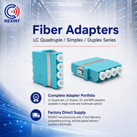 KEXINT LC Quadruple FTTH Multi Mode OM3 Aqua 4 Core Konektor Optik Serat Optik Adaptor