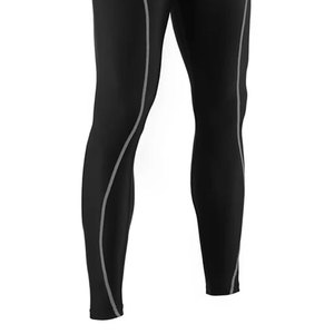 Leggings de compression personnalisés pour hommes en vente, noirs, en spandex et nylon, taille élastique, longueur intégrale. - Product Image 6
