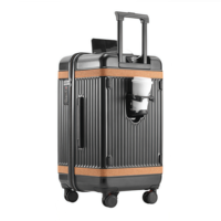 Valise à roulettes de 20/24/28 pouces à 3 roues universelles Bagages d'affaires et de voyage étanches et durables avec porte-gobelet extensible