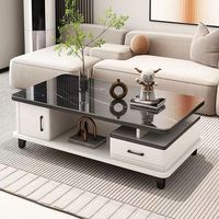 Ensemble table basse et meuble TV en bois massif moderne avec rangement, durable et écologique, meubles pour la maison
