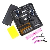 Ensemble de ciseaux professionnels pour couper les cheveux, ciseaux de barbier, kit d'éclaircissage des cheveux, outil de coiffure pour salon et maison