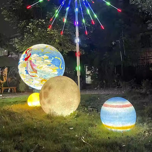 Lampe Solaire LED Moderne IP65 Étanche 3000K Blanc Chaud 360° pour Jardin, Villa et Cour - Effet Atmosphère Lune - Vente <span class=keywords><strong>en</strong></span> Gros - Product Image 6