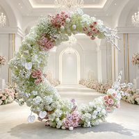 Arche florale en soie de luxe moderne pour vitrine de centre commercial, scène de mariage, demande en mariage - Ornements durables de 6-7 pieds