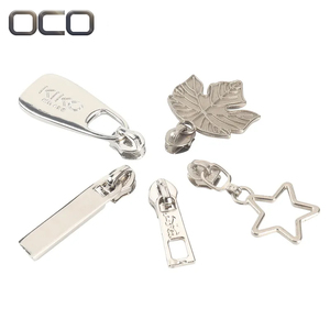 OCO Wholesale Metal <strong>Custom</strong> logo <strong>Zipper</strong> <strong>Pull</strong> Head Fancy <strong>Custom</strong> No Lock <strong>Zippers</strong> Puller <strong>Zipper</strong> Slider <strong>for</strong> Bag - Product Image 1