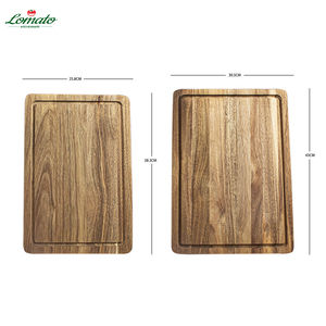 Planche à découper en <span class=keywords><strong>bois</strong></span> d'acacia, rustique, grand carré, rectangle, légumes à bord vivant, évier, avec rainure à jus, prêt à expédier - Product Image 2