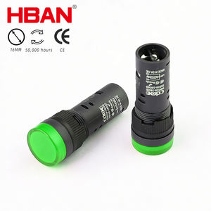 مصابيح إشارة LED صناعية بلاستيكية مقاومة للماء من مصنع HBAN، طراز AD16-16DS، 16 مم، لوحة معدات PLC، مصباح إشارة LED بجهد 24 فولت - Product Image 3
