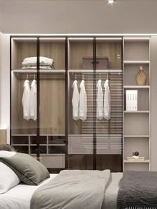 Tùy chỉnh hiện đại phẳng gói <span class=keywords><strong>MDF</strong></span> tủ quần áo dễ dàng lắp ráp cho nhà hoặc căn hộ cho phòng ngủ hoặc khách sạn toàn cầu số lượng lớn - Product Image 3