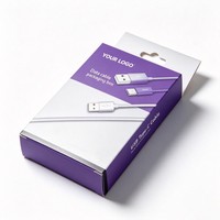 Boîte en papier pour câbles en gros, boîte d'emballage pour câbles de données USB, boîte en papier pour électronique grand public avec logo personnalisé