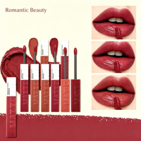 Gloss à lèvres liquide mat velours Romantic Beauty, rouge à lèvres longue tenue, non décolorant, maquillage pour les lèvres, logo personnalisé