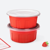 Bol à soupe rond jetable de haute qualité avec double couleur et couvercle transparent, compatible micro-ondes