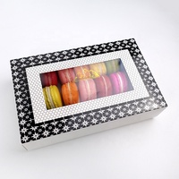 Boîte cadeau en papier avec fenêtre transparente, décor personnalisé, pour macarons, biscuits et donuts, emballage pour dessert