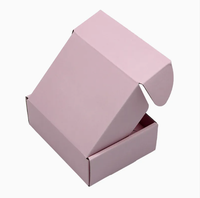 Boîte d'expédition en carton recyclé rose personnalisée avec logo d'abonnement imprimé, épaisseur 4 mm, pliable