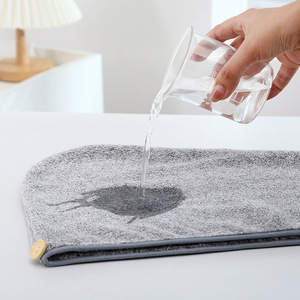 Bamboo Charcoal Fiber Hair Drying Cap Striped 25x652cm Quick Dry Home Use <b>Towel</b> Head <b>Wrap</b> - Product Image 3