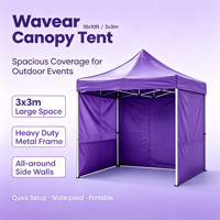 Tente à auvent en acier imprimée sur mesure 10x10, tissu imperméable durable, portable, haute qualité, pour publicité extérieure, commerce et jardin