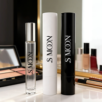 Vente en gros de flacons de parfum en verre carré transparent de luxe de 10 ml, finition mate, échantillon de parfum, emballage de parfum en boîte