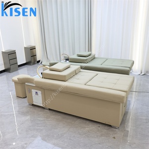 Kisen Head Spa Foot Bath Shampoo <b>Bed</b> Equipped with Water Circulation <b>LED</b> Light Therapy Steam and Feet Wash Sink Pedicure Chair - Product Image 5