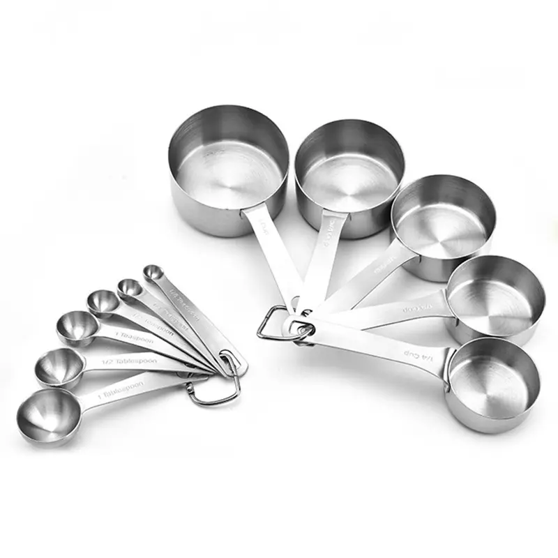 Kitchen Measuring tools set Gold plated 8pcs Stainless steel Measuring Cups and Spoons 11pcs