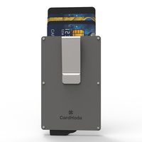 Porte-cartes minimaliste en aluminium CardHoda, portefeuille à clip de 3 pouces, étui pour cartes de crédit, fin, en métal, blocage RFID, 9 mm d'épaisseur, 30 g, léger