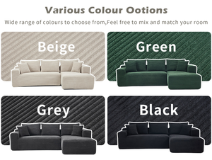 Ensemble de canapés modernes en L convertible - Canapé léger et confortable à compression sans vide pour salon et usage hôtelier - Product Image 3