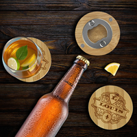 Décapsuleur rond en bambou vierge avec aimants, gravé, pour réfrigérateur, décoration, décapsuleur de bière, en stock aux États-Unis