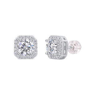 Luxury Women's Classic Design 925 Sterling <b>Silver</b> GRA Certificated Round Cut Moissanite <b>Stud</b> <b>Earrings</b> Women's - Product Image 1