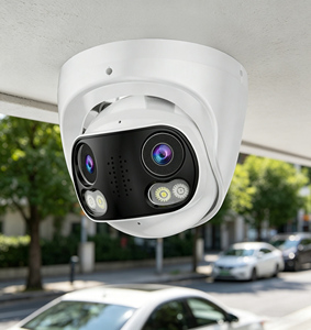 Caméra IP Turret PoE 4MP à double objectif panoramique 180° avec détection humaine IA, boîtier métallique intégral, compatible Hik pour extérieur - Product Image 1