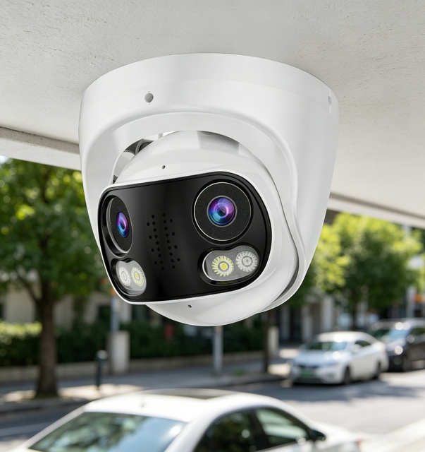 4MP 180 Degree Panoramic Dual Lens PoE Camera Full Metal Housing AI Human Detection Outdoor Hik Compatible Turret IP Camera