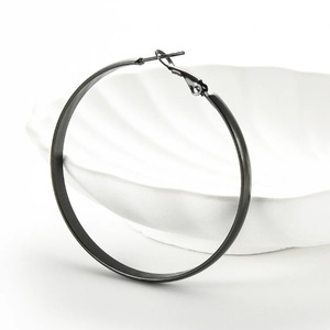 1쌍 스테인리스 스틸 빅 라운드 원형 후프 귀걸이 4MM 폭 직경 30/40/50MM 펑크 대형 기하학적 루프 귀걸이 파티 쥬얼리 - Product Image 5