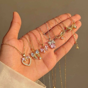 18K เครื่องประดับทองซาอุดิอาระเบีย cadenas de Oro laminadoy anillos joyeria catolica COLLAR TE AMO 100 odiomas En วัสดุ de plata. - Product Image 1