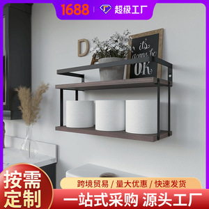 Wooden <b>Wall</b> Mounted Storage Rack Two Tier <b>Floating</b> <b>Shelf</b> For Bathroom Kitchen Living Room Durable Multipurpose Rectangular - Product Image 5