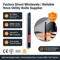Couteau utilitaire de précision 9 mm en acier au carbone SK5, lame ultra-affûtée à changement rapide, coupe-boîte portable et fin, qualité industrielle OEM DIY