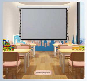 Écran <span class=keywords><strong>de</strong></span> <span class=keywords><strong>projection</strong></span> <span class=keywords><strong>de</strong></span> <span class=keywords><strong>plafond</strong></span> motorisé électrique Yuhang YHEG140 140 pouces avec télécommande, tension par languettes, 4K HD, gris, taille personnalisée - Product Image 2