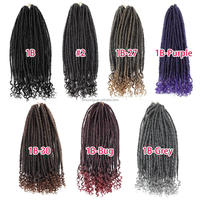 Vente en Gros Cheveux pour Tresses Afro Kinky Twist Goddess Faux Locs Cheveux à Torsader Cheveux Synthétiques Mèches pour Tresses Africaines 18 Pouces