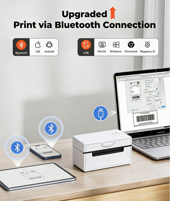 4 Inch Desktop Office Shipping 4x6 Sticker Barcode Packaging Ecommerce 110mm Waybill Thermal Label Printer