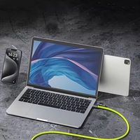 Câble de données double Type C 4-en-1 de haute qualité 240W à charge rapide, PD 1M 2M, chargeur USB en silicone, câble C vers C pour téléphone portable