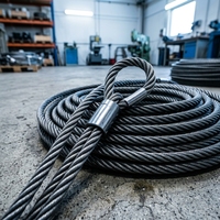 Eslinga de cable de acero para elevación con ojo, diámetro de 8mm-30mm, empalmada a mano o prensada, cable aceitado para aparejos de elevación