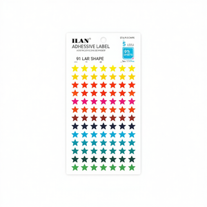 Etichette Adesive ILAN a Forma di Stella, 91 Etichette, 5 Fogli 11.5x17cm, Colorate per Etichette di Abbigliamento - Product Image 1