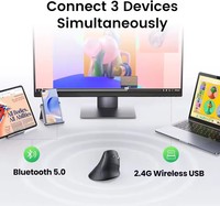UGREEN MU008 Mouse Nirkabel Vertikal Bluetooth Ergonomis 5 Tombol 1000/1600/2000/4000 DPI 2.4G untuk Laptop PC Komputer